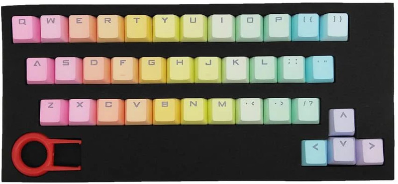 37 Keys PBT Keycaps Double-shot Backlit Keycaps - Rainbow Gradient - أكسسوار لوحة مفاتيح